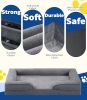 Large Dog Bed, Orthopedic Dog Sofa Egg-Crate Foam 38" Pet Couch Bed with Washable Waterproof Cover,Grey