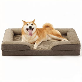 Dog Bed Orthopedic Dog Sofa for Large Dogs,Supportive Foam Pet Cushions Bed with Washable Removable Cover, Egg-Crate Foam, Waterproof Lining Bottom