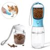 2-in-1 Portable Dog Water Bottle Food Container, Travel Dog Bowl Dispenser for Hiking, Walking