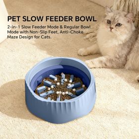 Blue dual-purpose slow food bowl, fast/slow food can be freely switched to adapt to different pet eating habits, cross-border hot selling pet supplies