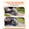 Dog Stairs for Car, 4 Steps Extra Wide Foldable Dog Ramp for Large Dogs with Non-Slip Rug Surface, Portable Lightweight Pet Ladder for Car, SUV, Truck