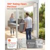 Dog Door for Sliding Glass Door, 75 7/8" to 80 11/16" Adjustable Height, Aluminum Alloy Frame with Flap, Lock Design, for Medium-Sized Dogs