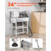 34 Inch Stainless Steel Dog Washing Station, Pet Grooming Tub with Hot & Cold Faucet, Showerhead, Storage Rack, No-Bend All-in-One Bathtub