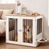 31.5' Dog Crate Furniture Wooden Dog Kennel with Double Lock Doors